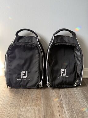 FootJoy Golf Shoe Bag Set White Dual Shoe Duffel Bag Set Black Ventilated